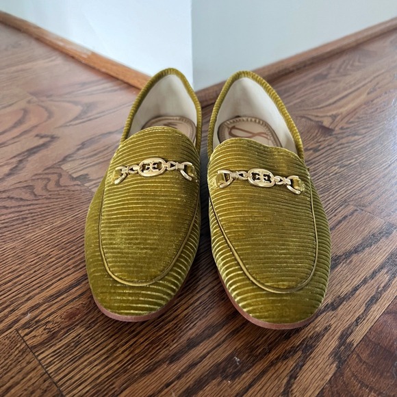 Sam Edelman Loraine Bit Loafers Olive Green Ribbed Velvet Corduroy 10 MSRP $150 - Picture 4 of 12